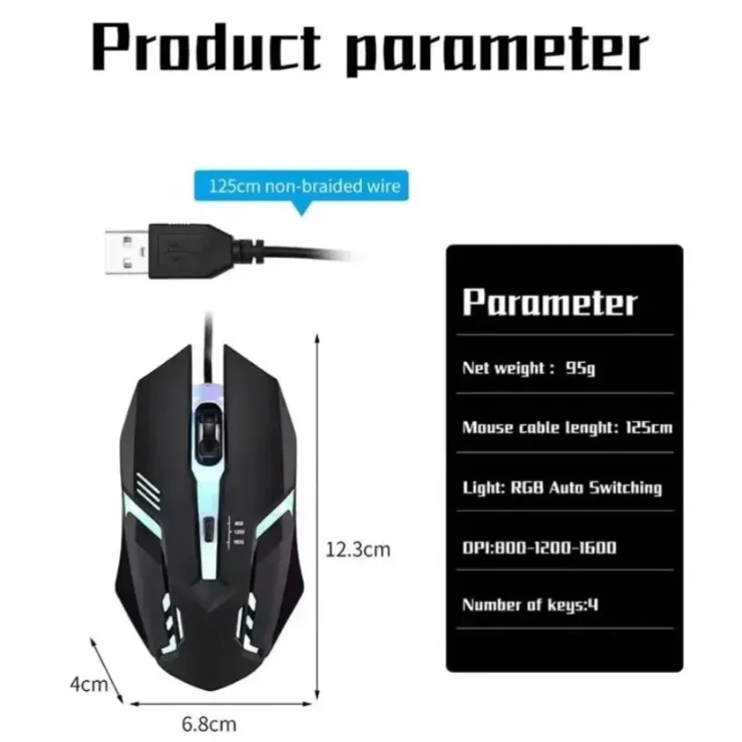 Colorful 3-Button LED E-Sports - Laptop Mouse recension och pris