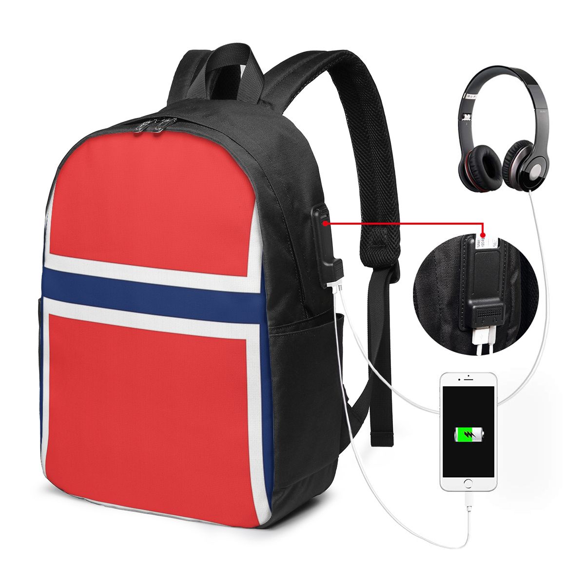 Norway Flag Backpack Travel No - Laptop Bag recension och pris
