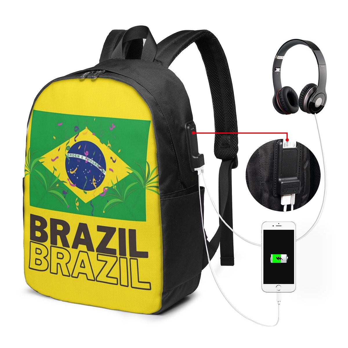 Brazil National Flag  Backpack - Laptop Bag recension och pris